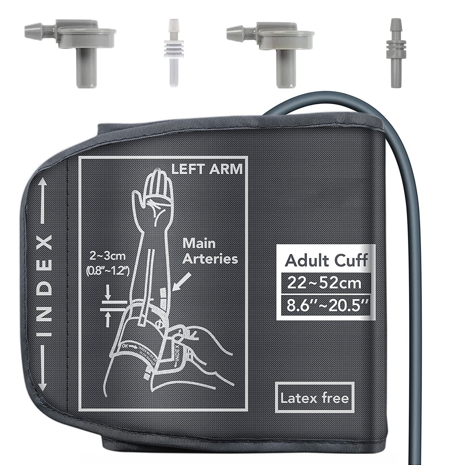 DMSELL Extra Large Blood Pressure Cuff, Blood Pressure Monitor Extra Large Cuff Includes 4 Universal Interface, Adjustable XL Blood Pressure Cuff for 22-52cm Big Arm