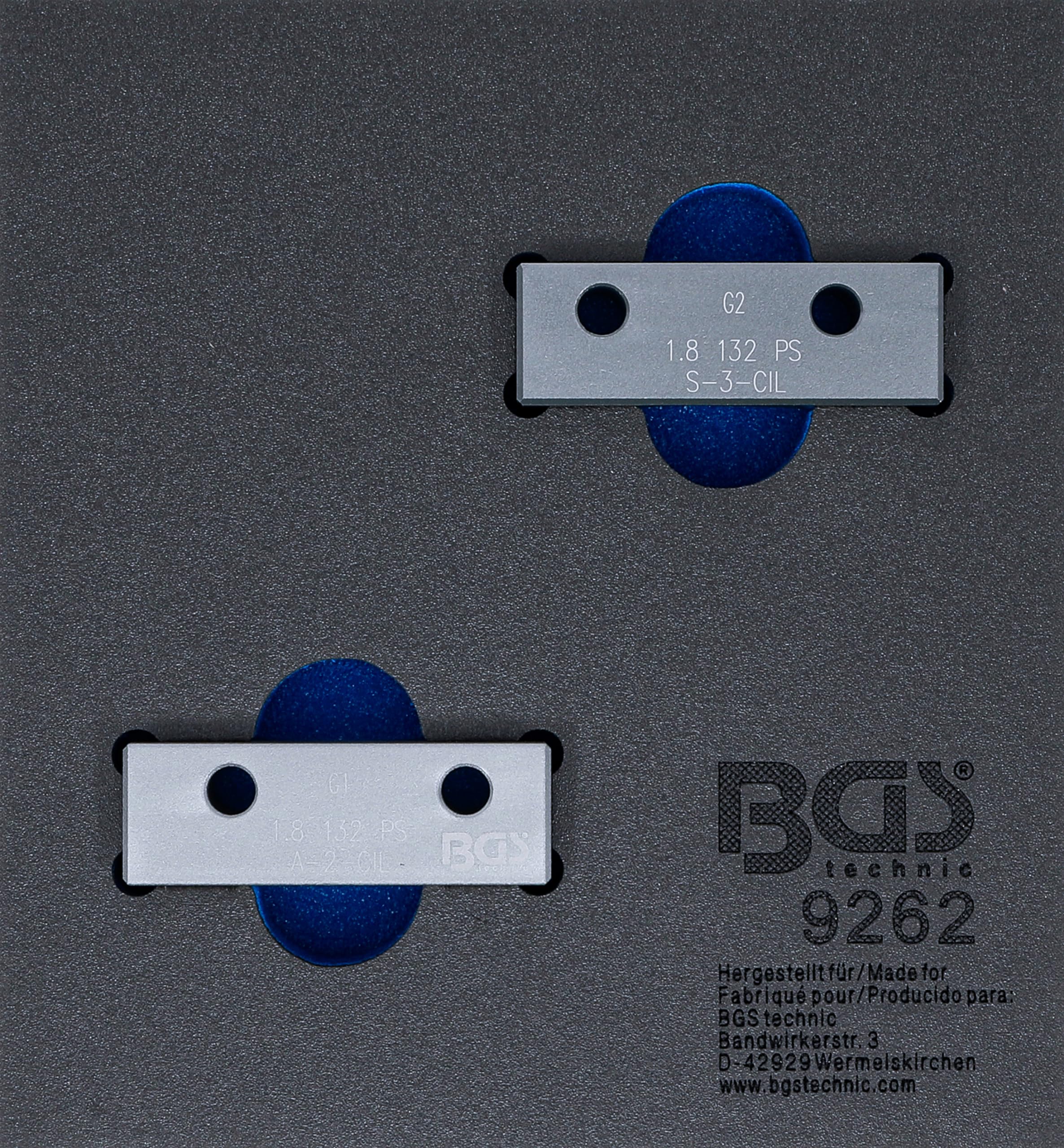 BGS 9262 | Tool Tray 1/6: Camshaft Locking Tool Set | for Fiat, Lancia, Alfa Romeo 1.8l 130 HP