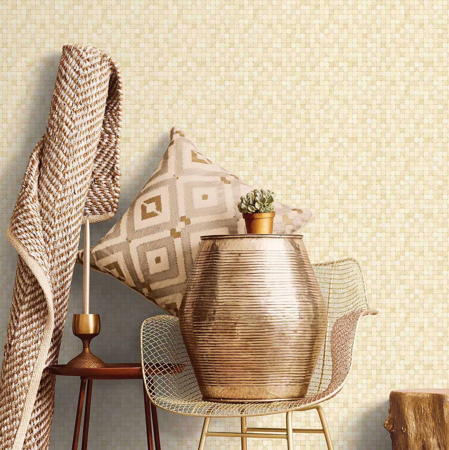 Galerie G67414 Natural FX Wallpaper Roll, Beige - Image 3
