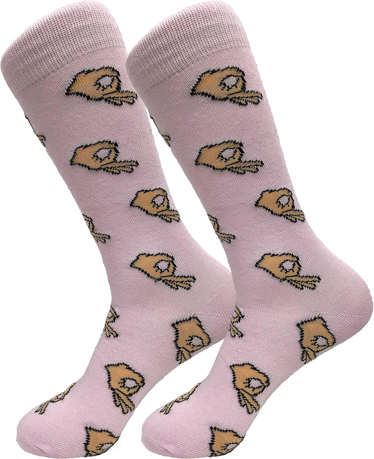 Balanced Co. Circle Game Meme Dress Socks Funny Socks Crazy Socks Casual Cotton Crew Socks (Beige): Clothing