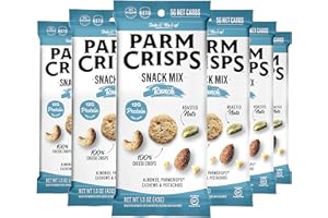 ParmCrisps Snack Mix – Ranch Cheese Parm Crisps and Nuts Snack, Made Simply with 100% Cheese Crisps, Almonds, Cashews, and Pistachios | Healthy High-Protein On-the-Go Snack, Low Carb, Gluten Free, Low Sugar | 1.5 oz (Pack of 6)