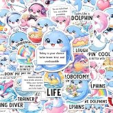 Dodofein Dolphin Stickers 50PCS &ndash; Waterproof Vinyl Animals Sea Decals for Water Bottles, Laptops, Journaling &ndash; Non-Repeating Decals, High-Definition Print Gift
