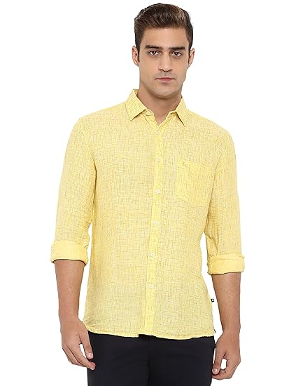 yellow slim fit shirt