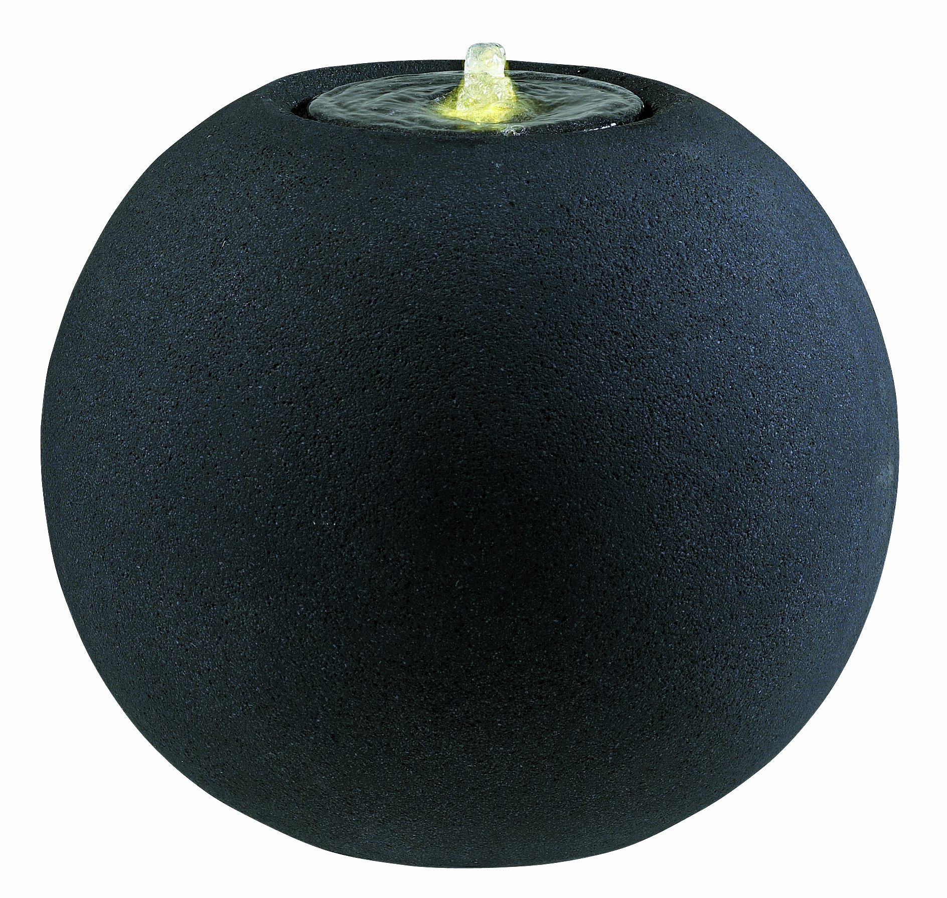 Poetic Esteras 8512120750 Fountainslite Pagua 50 Black Stone Garden Fountain, Ø 50 cm x H 44 cm