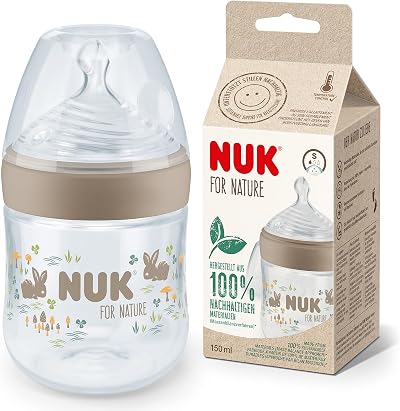 NUK for Nature Baby Bottle Small Teat 150 ml BPA Free Beige