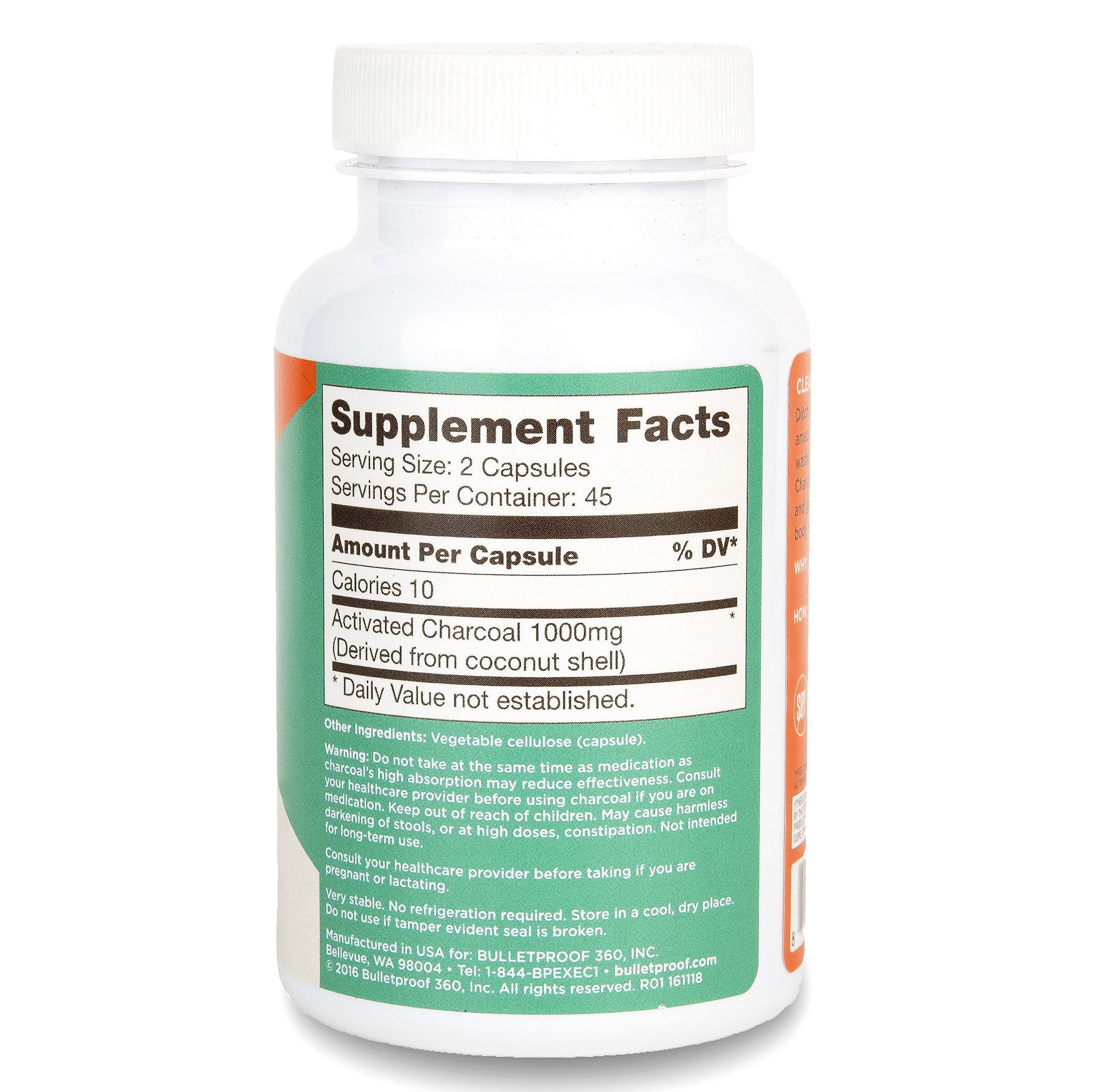 Bulletproof Coconut Charcoal, Supports Better Digestion and Gas Relief