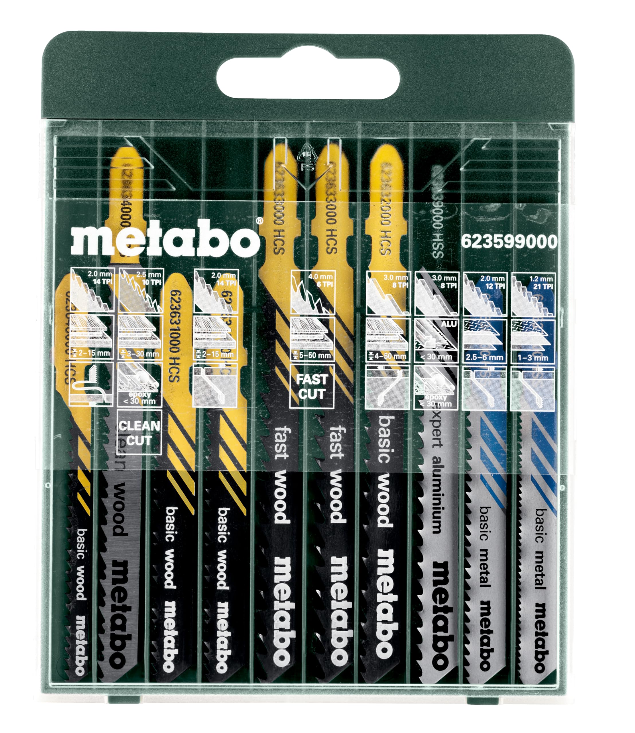 Metabo 623599000 Display Mixed New Jig Saw Blade, Green
