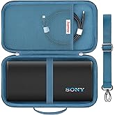 Supmay Hard Carrying Case for Sony ULT Field 3 Wireless Portable Bluetooth Speaker, Wireless Portable Speaker Protection Case with Shoulder Strap, Mesh Pocket fits Charging Cables, Blue