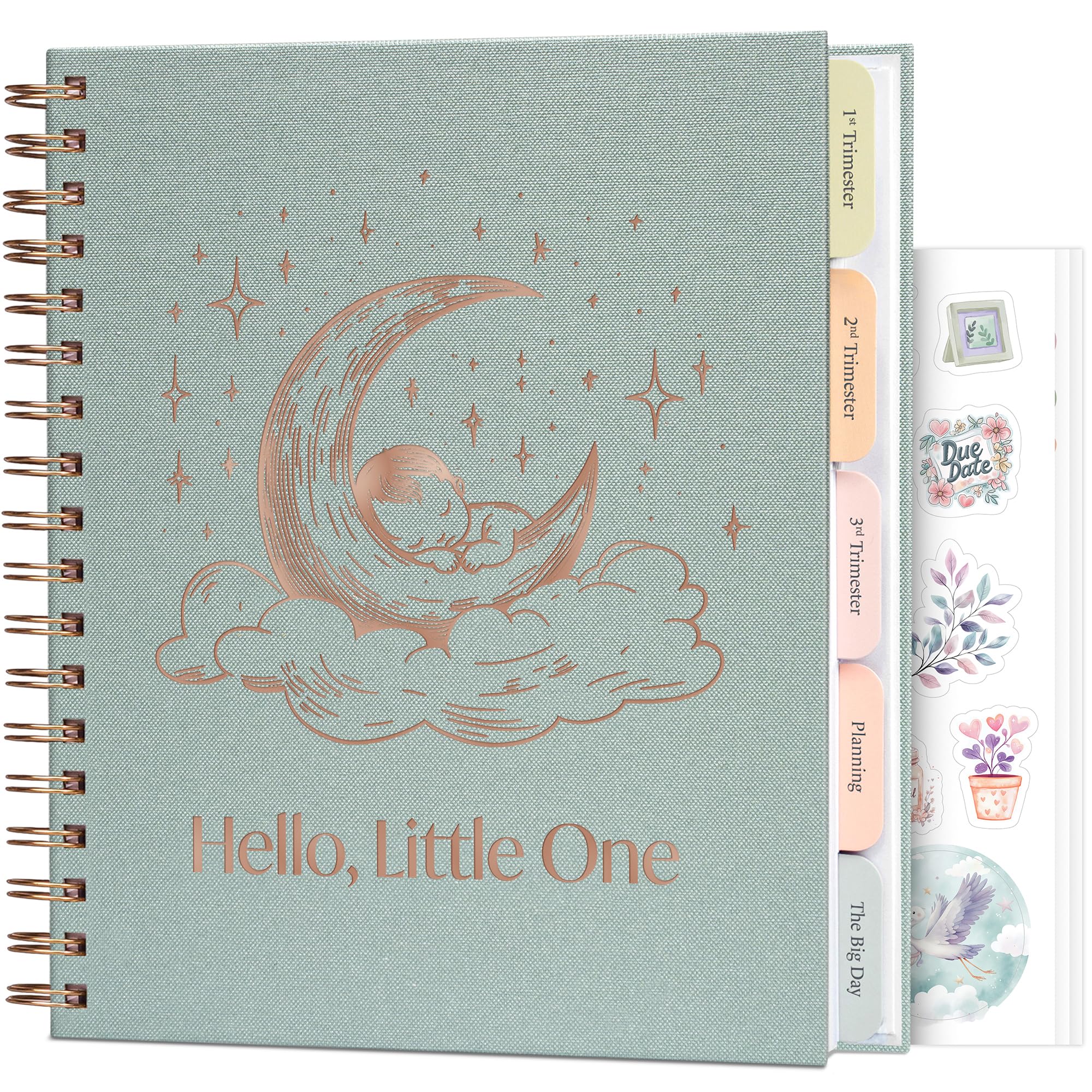 Photo 1 of Skyline Pregnancy Planner Journal – Pregnancy Log Book & Keepsake with Prompts, Checklists, Calendars – Spiral-Bound Memory Book for Moms-to-Be, 8.3x9.3” (Ice River)