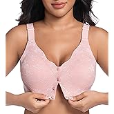 Front Closure Daisy Bras for Women No Underwire Comfort Lace Older Senior Wireless Snap Closing Bra