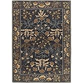Restoration and Renovation Handmade Floral Adeline Beige/Blue Tulips Traditional Crafted Wool Area Rug for Living Room Bedroo