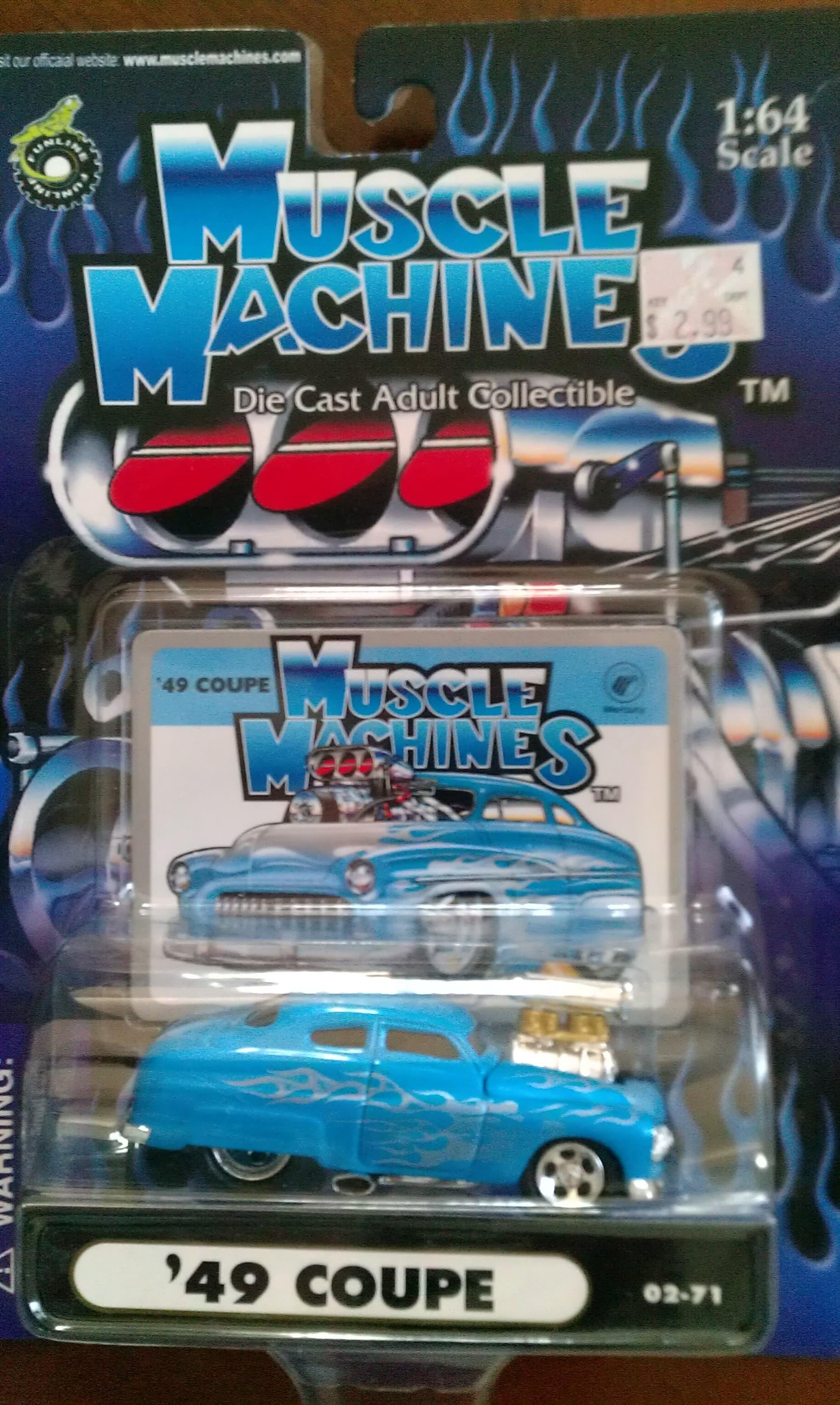 Muscle Machines 49 Coupe blue with silver flames 02-71 by Muscle Machines