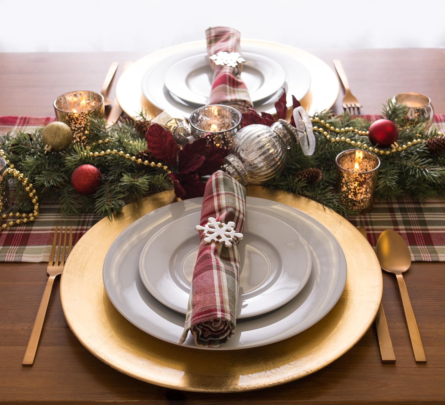 Cabin Plaid 100% Cotton Table Runner (14x108"): Home & Kitchen