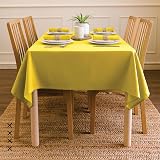 Encasa XO 56x91 in Cotton Canvas Dining Tablecloth Sunbeam Yellow view 5