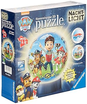 Ravensburger 11842 Paw Patrol Nachtlicht 72 Teile Puzzleball