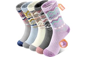 BESTENA 5 Pairs Merino Wool Socks for Women Hiking Socks Thermal Warm Winter Sock Women Crew Cushion Work Boot Outdoor Socks