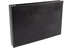 Better Office Products 7 Ring Executive Check Binder with Zipper Pouch, Padded Black Textured Cover, for 9" x 13" 3 Per Page Business Checks, 600 Check Capacity Checkbook Holder