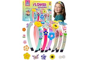 PURPLE LADYBUG Make Your Own Flower Headbands Craft Kit - Cute Hair Accessories for Back to School - Tween Girls Gift Ideas, 
