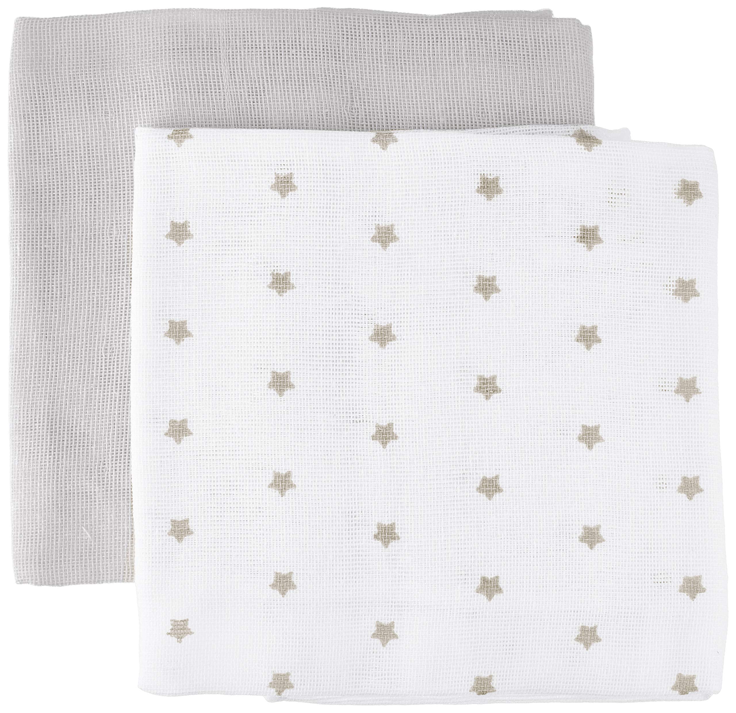 MI CASA Cloth Grey Stars, PAÑO INF.45X45 Estrellas GRIS 2U