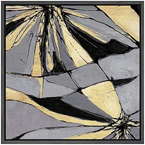 SIGNWIN Framed Canvas Wall Art Gold, Black, Grey...