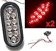 4 In Round Led Trailer Lights 4X Red Oval Oblong LED Stop Turn Tail Light 6" W Grommet Enclosed Trailer Accessories - Foto 7