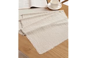 Vitalizart Beige Table Runner 14 x 72 Inches Long Slub Texture Cotton Linen Table Runner for Rustic Home Decorations Dining Room Wedding Decor Reception Bridal Shower Thanksgiving Christmas