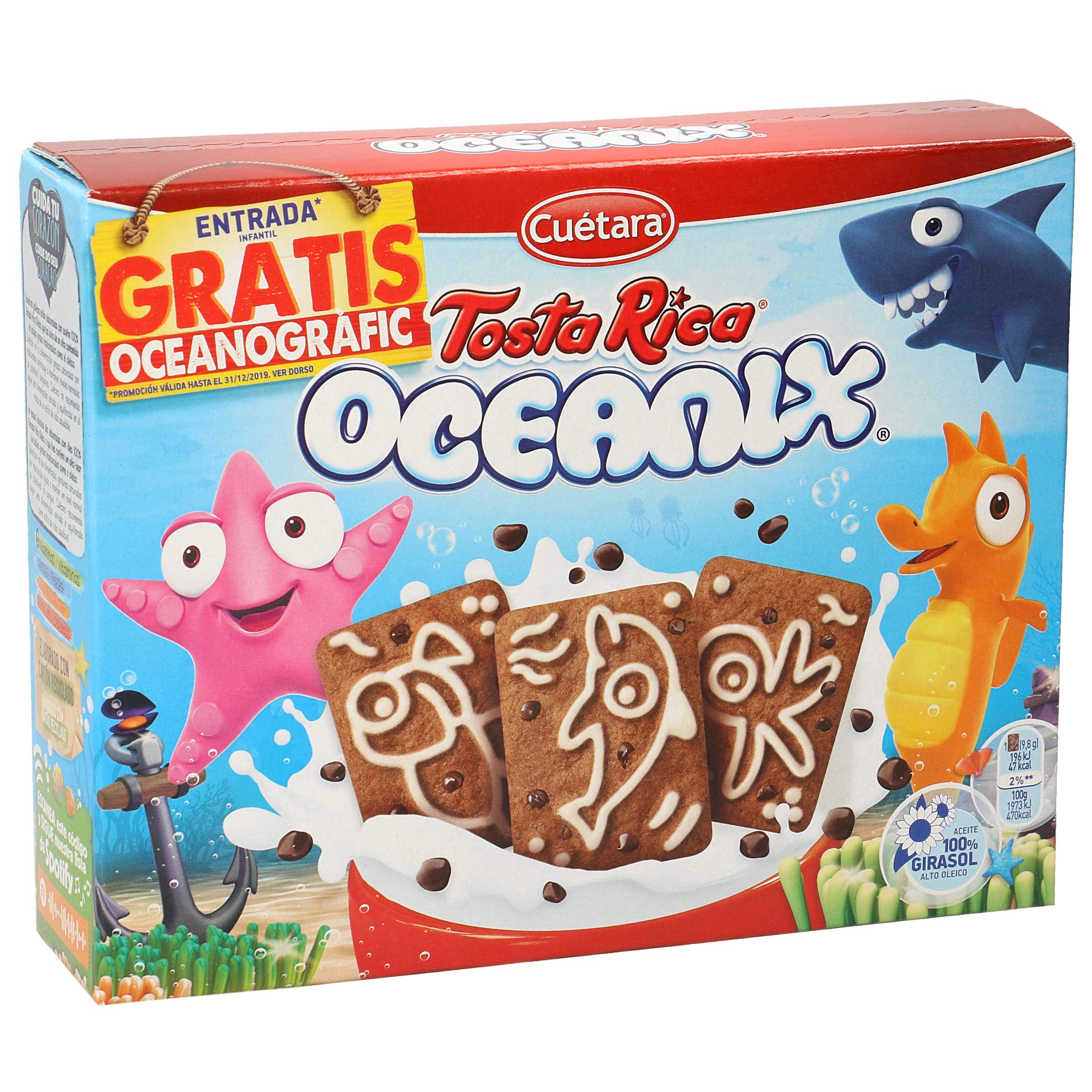 2 paquetes de 480g de galletas Tosta Ric