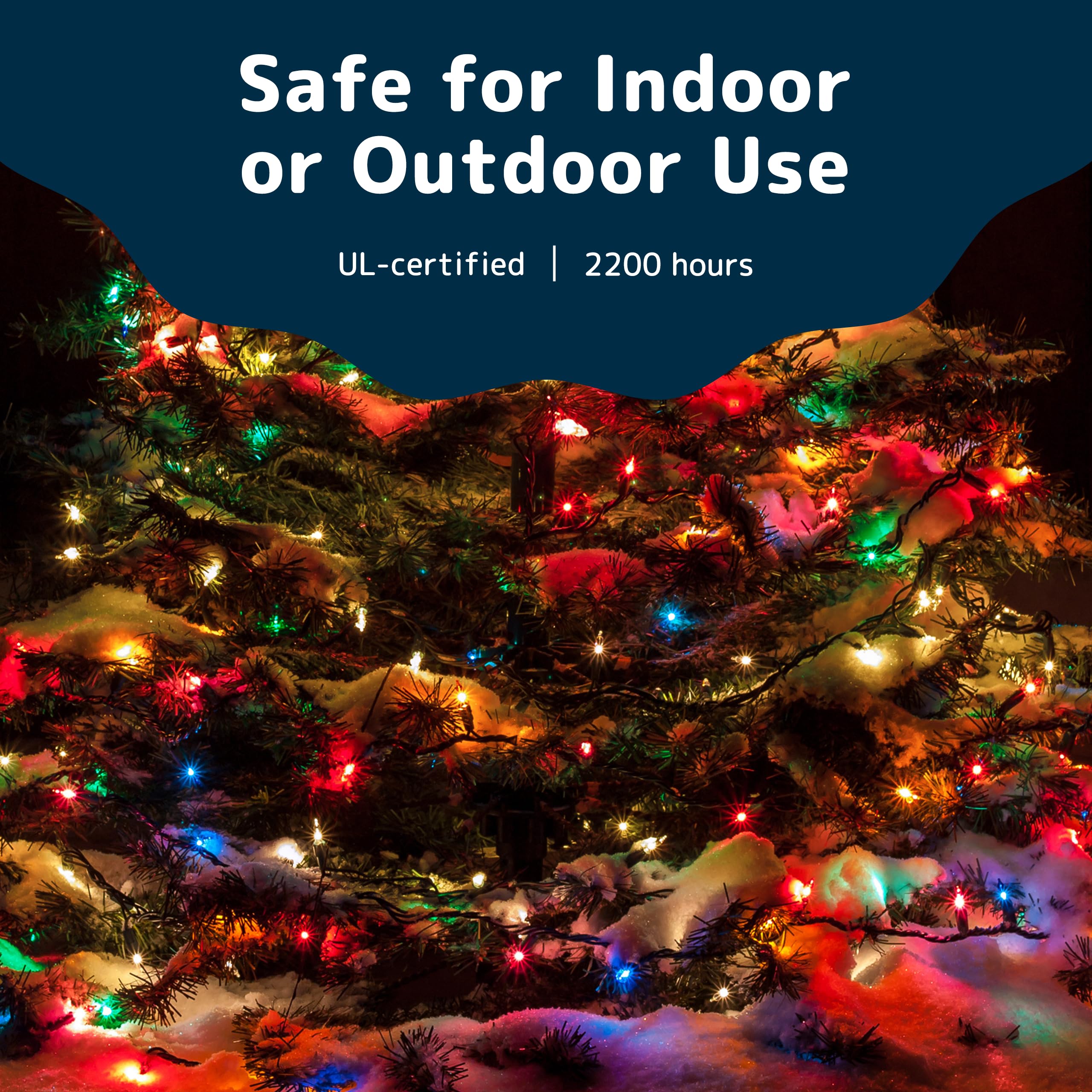 PREXTEX Multi Colored Christmas Tree Light String - Twinkle 200 Lights Mixed Color with Green Wire - 40 ft Outdoor Mardi Gras Lights for Holiday and Indoor Decorations