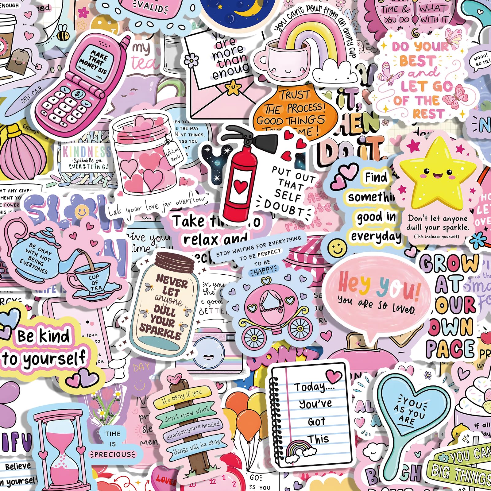 100 Pcs Holographic Positive Affirmation Stickers for Adult Women Teens, Waterproof Vinyl Motivational Inspirational Quote Stickers for Water Bottle Journal Vision Board Computer Laptop Phone