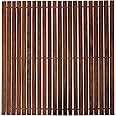 Bare Decor Fuji String Spa Shower Mat in Solid Teak Wood Oiled Finish, 30" Square Mat, Brown