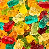 Gummy Bears, Dye Free Candy, Assorted Fruit Gummy Candy, 1 Lb Bag | Chewy Candy, Strawberry, Lemon, Orange, Apple, Blue Raspberry, Pineapple