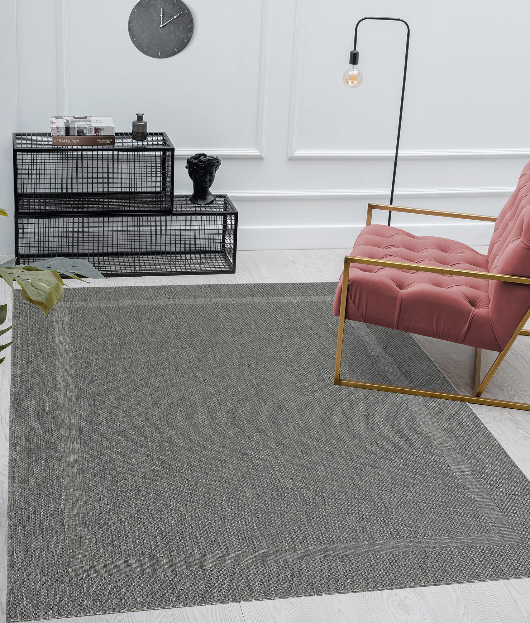Mia's Teppiche "Lara In- & Outdoor Rug, Flat Fabric, 60x110 cm, Anthracite