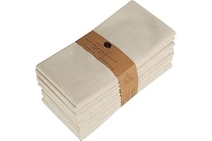 NATURALCRAFT Cloth Napkins Set of 12 Cotton Linen flax12 Pack Premium Quality, Reusable Washable Ideal for Hotel Hotel Farmho