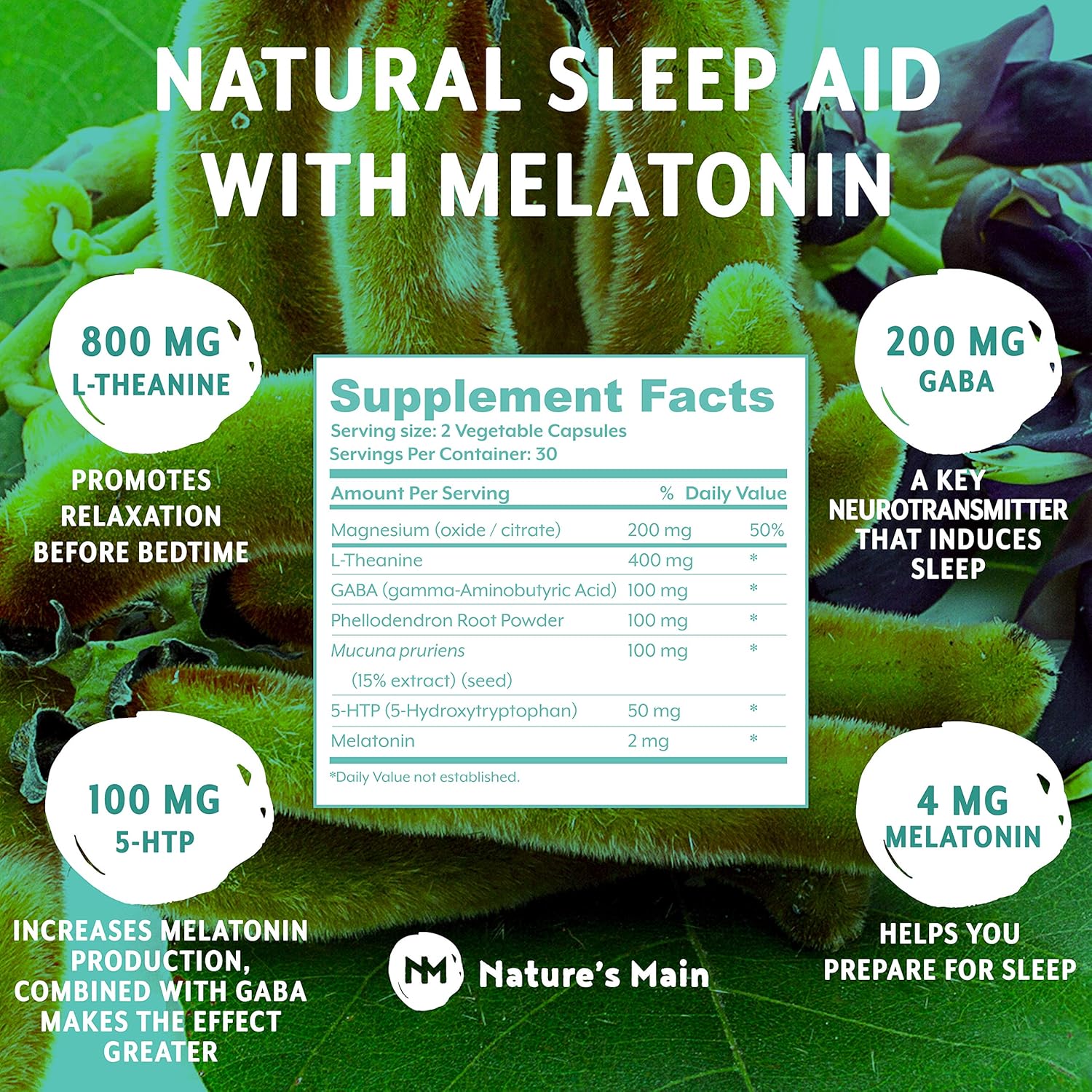 Sleep Aids for Adults Extra Strength ǀ Sleeping Pills with Melatonin, L-Theanine, 5htp 100mg, GABA...