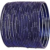 Touchstone "Colorful 2 Dozen Bangle Collection Indian Bollywood Alloy Metal Textured Designer Jewelry Bangle Bracelets Set of 24 for Women
