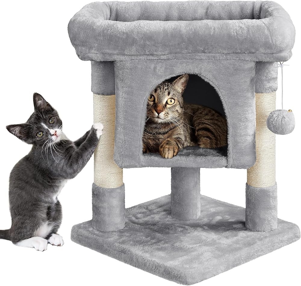 Yaheetech 59cm Basic Cat Tree Tower with Perches Condo and Ball