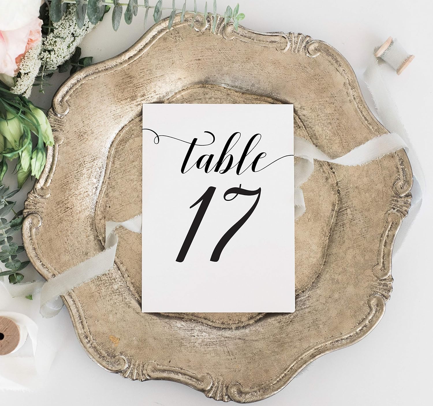 Table Number Signs, 130 Table Numbers for Wedding, Head