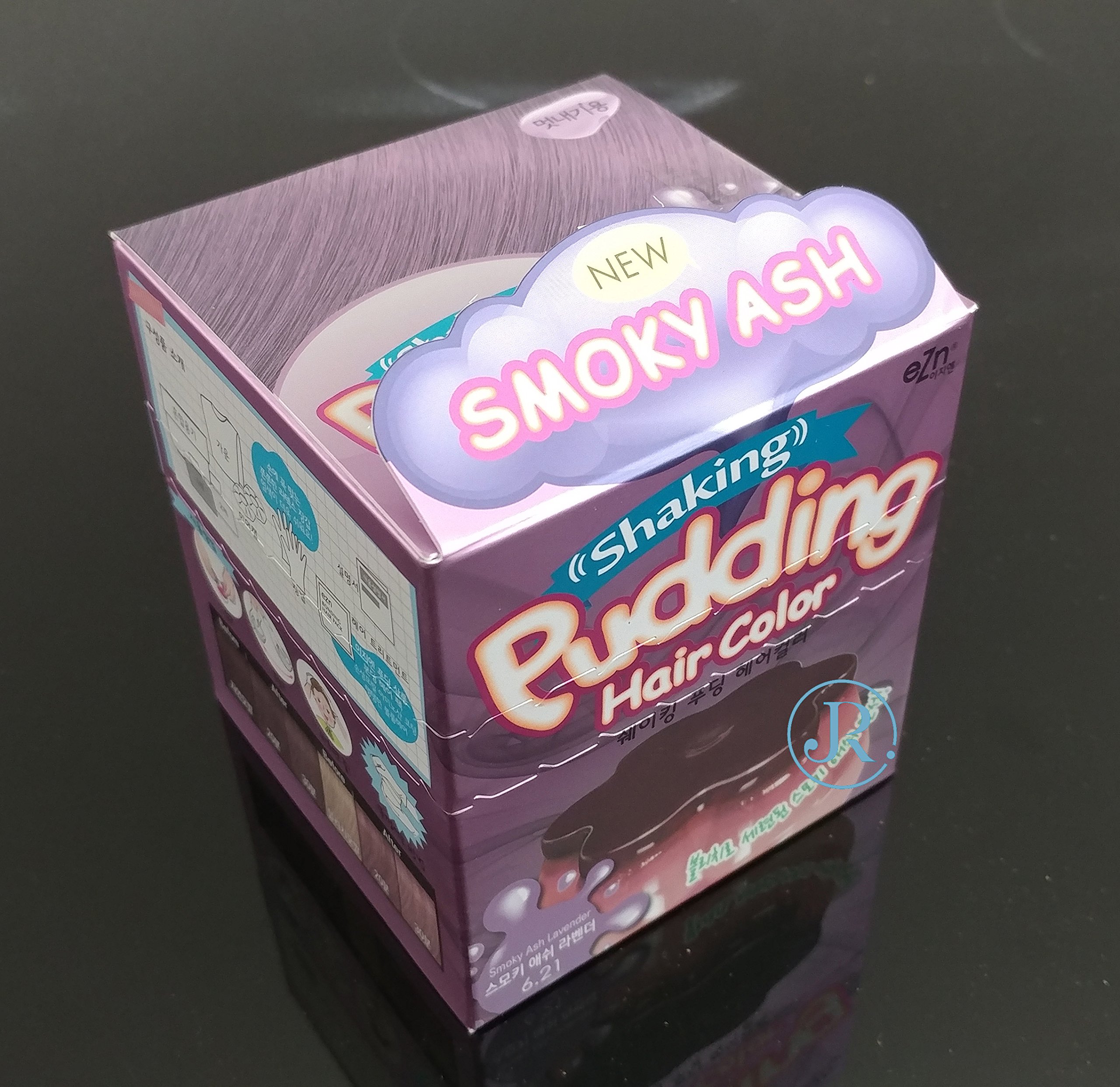 EZN Shaking Pudding Hair Dye Kit Color Smoky Ash Lavender 6.21 No