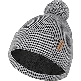 Ocatoma Winter Beanie for Men Women Warm Knit Cuffed Thick hat Soft Fleece Lined Stocking Cap Outdoor Unisex