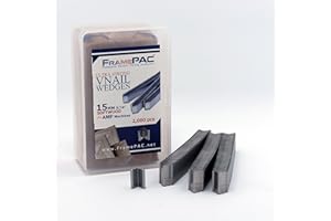FRAMEPAC V Nails for Softwood Picture Frames - 15mm (9/16 Inch) - [2000 V-Nail Pack, Stacked] - AMP - Ultra Strong Vnail Wedges for Picture Framing - Joining Picture Frame Corners