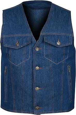 blue denim waistcoat