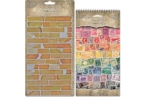 GRRL FRIDAY Tim Holtz Postmarked Sticker Book and Cello Sticker Tape - Vintage Postage Stamp-Themed Bundle