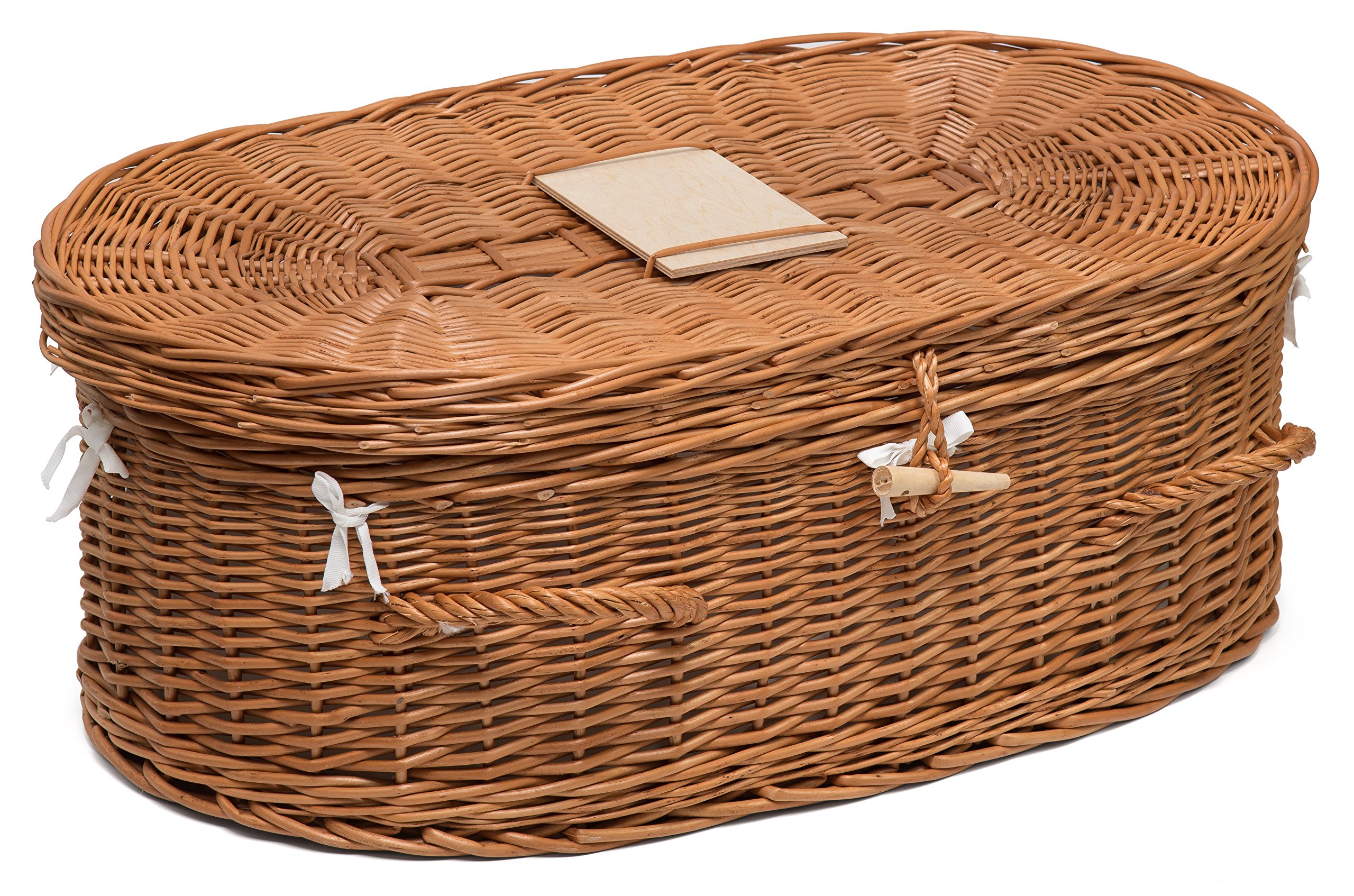 Prestige Wicker Willow Pet Coffin Lined with Cushion, 80 cm