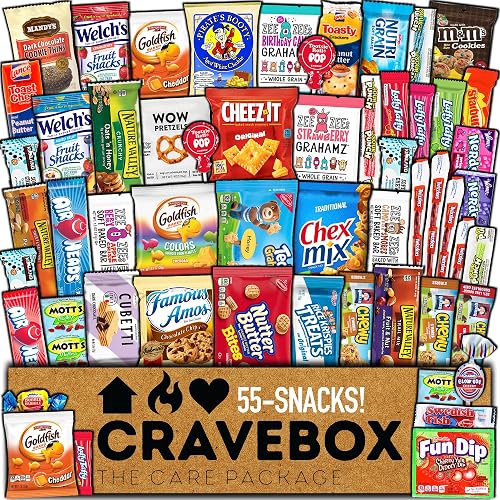 CRAVEBOX Snacks Box Variety Pack Care Package (55 Count) Easter Treats ...