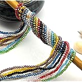 2mm Glass Beads Faceted Glass Bead Colorful Crystal Loose Beads for Jewelry Making DIY（1300）