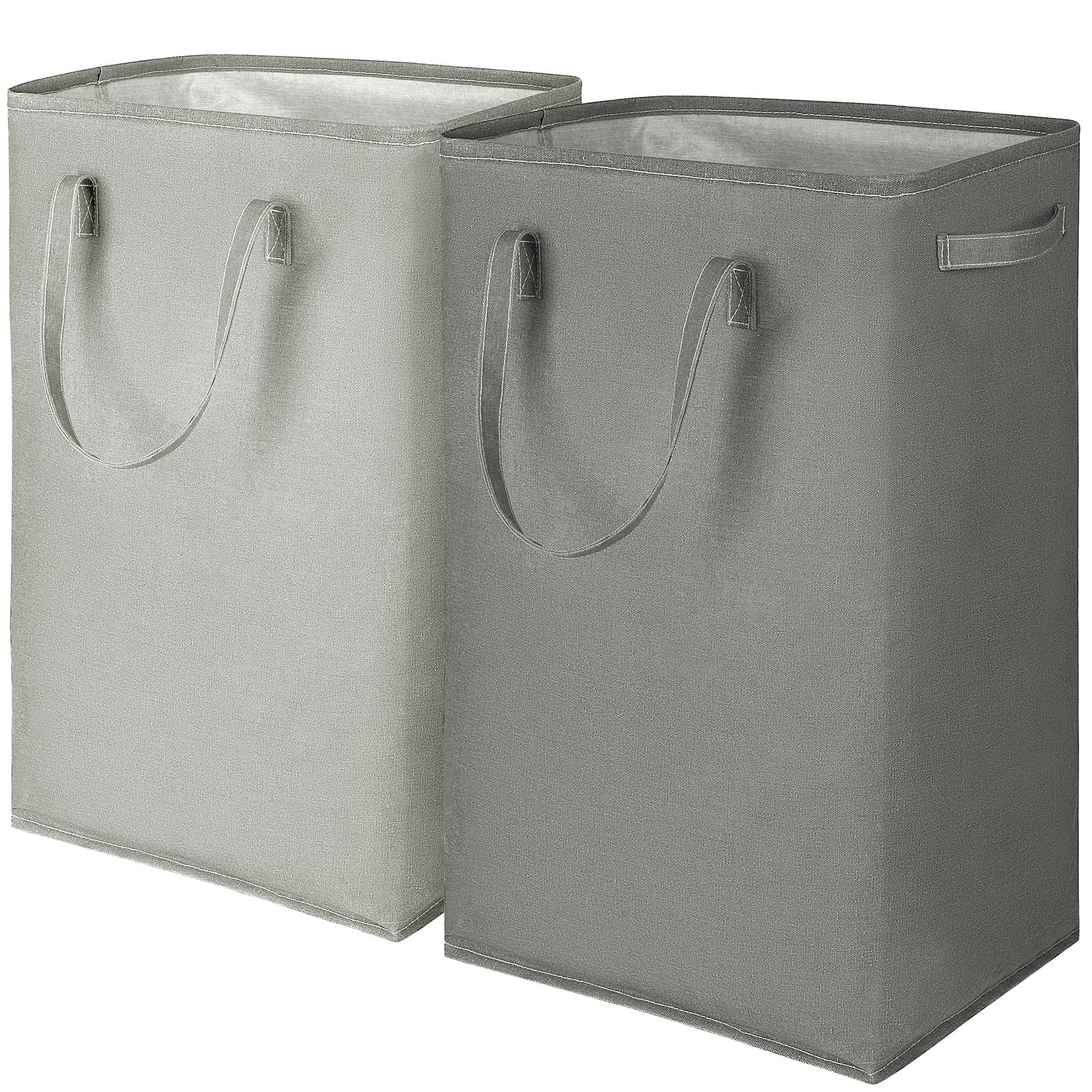 2 Pack 80L Large Laundry Basket, Foldable Washing Basket Clothes Hamper Storage Bag with Long Reinforced Handles, Freestanding Laundry Basket Bin for Bathroom, Bedroom