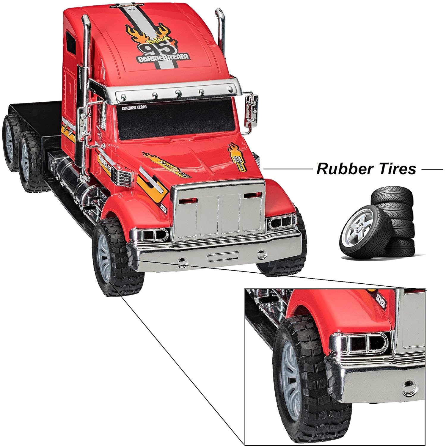 porteur avec roue en caoutchouc