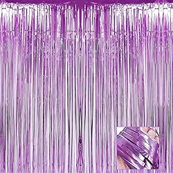 4 Pack Light Purple Foil Fringe Curtain