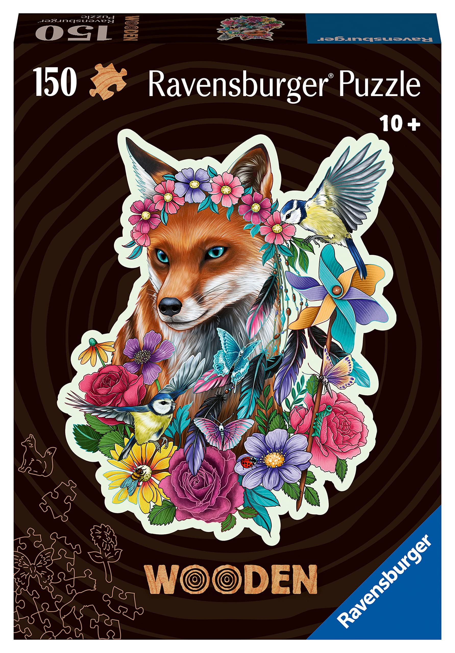 Ravensburger Wooden Jigsaw Puzzle for Adults and Kids for Age 10 Years Up - Shaped Fox 150 Pieces