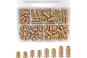 PGMJ 160 Pieces M6 Wood Inserts Bolt Furniture Screw in Nut Threaded Fastener Connector Hex Socket Drive for Wood Furniture A